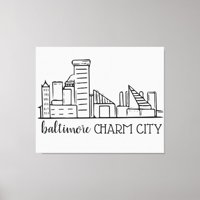 Baltimore Skyline Canvas Print (Front)