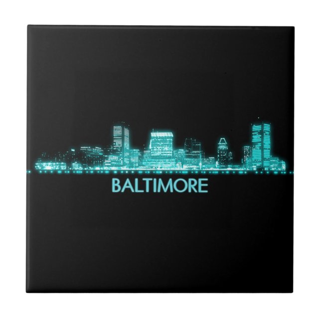 Baltimore Skyline Ceramic Tile (Front)