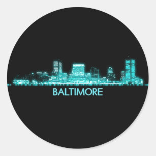 Baltimore Skyline Classic Round Sticker