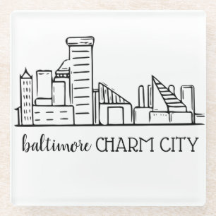 Baltimore Skyline Glass Coaster