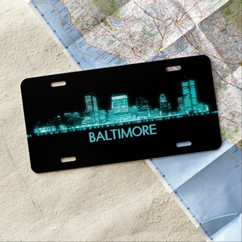 Baltimore Skyline License Plate