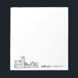 Baltimore Skyline Notepad<br><div class="desc">Baltimore Skyline Drawing. This is an original drawing that has been scanned and cleaned up for reproduction</div>