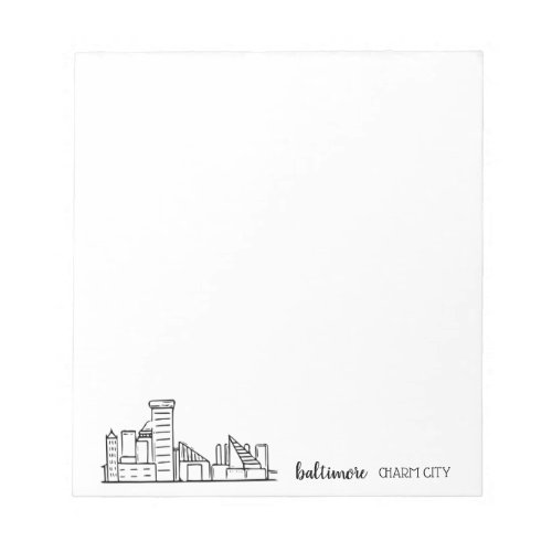 Baltimore Skyline Notepad