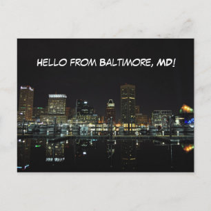 Baltimore Skyline Postcard