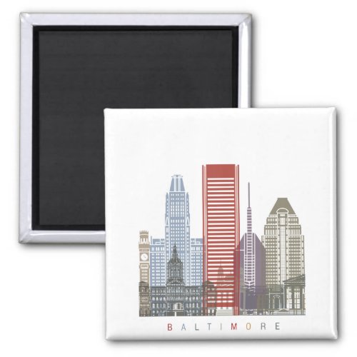Baltimore skyline poster magnet
