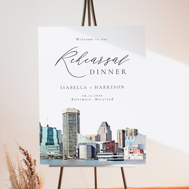BALTIMORE Skyline Rehearsal Dinner Welcome Foam Board (Creator Uploaded)
