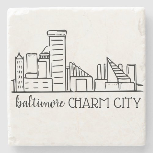 Baltimore Skyline Stone Coaster