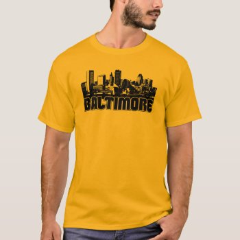 Baltimore Skyline T-shirt by TurnRight at Zazzle