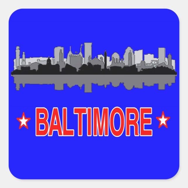 Baltimore Skyline  Travel Stickers (Front)