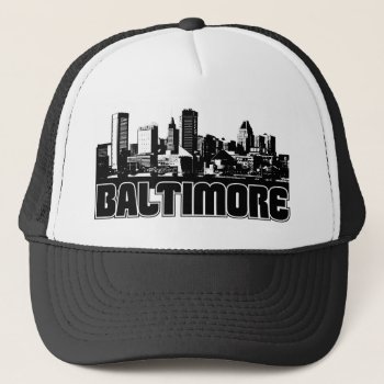 Baltimore Skyline Trucker Hat by TurnRight at Zazzle