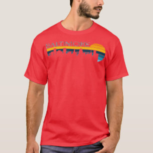 Baltimore Skyline  Vintage Retro Sunset Baltimore  T-Shirt