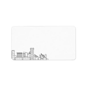 Baltimore Stylized Skyline Blank Label