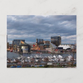Baltimore Sundown Skyline Postcard by ProfessionalDesigner at Zazzle