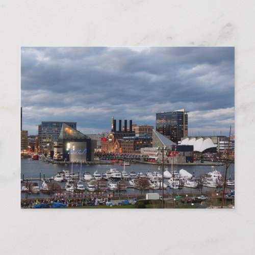Baltimore Sundown Skyline Postcard