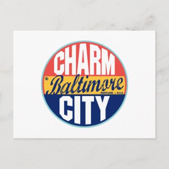 Baltimore Vintage Label Postcard by TurnRight at Zazzle