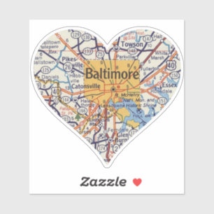 Baltimore Vintage Map Sticker