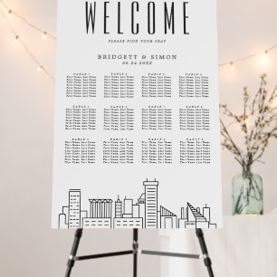 Baltimore Wedding   12 Table Seating Chart Foam Board