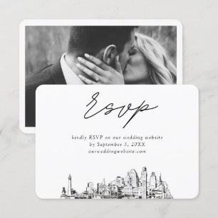 Baltimore Wedding Minimalist Sketch RSVP Enclosure Card
