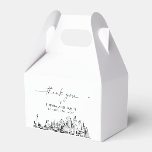 Baltimore Wedding Personalized Favor Box