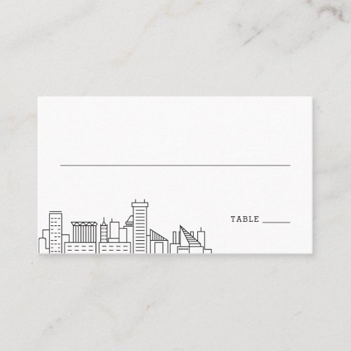 Baltimore Wedding  Place Cards Front and Back