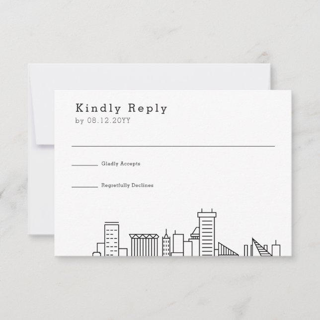 Baltimore Wedding | Stylized Skyline RSVP (Front)