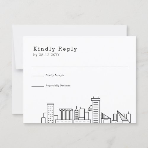 Baltimore Wedding  Stylized Skyline RSVP