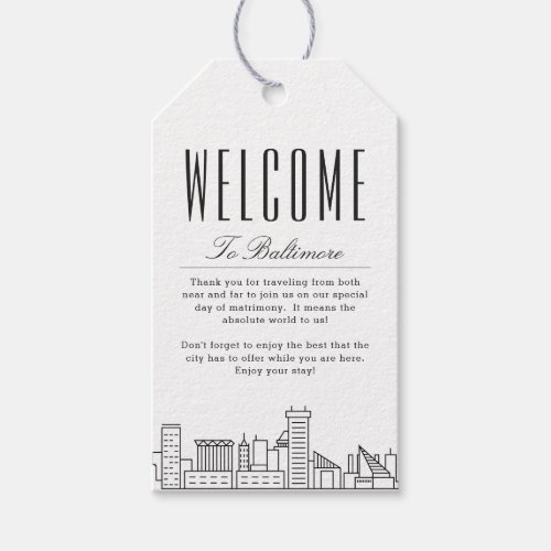 Baltimore Wedding  Welcome Message Gift Tags