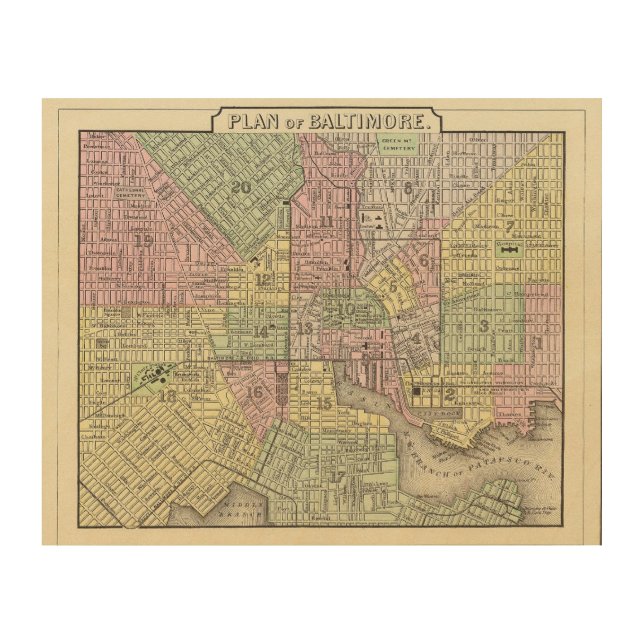 Baltimore Wood Wall Decor (Front)