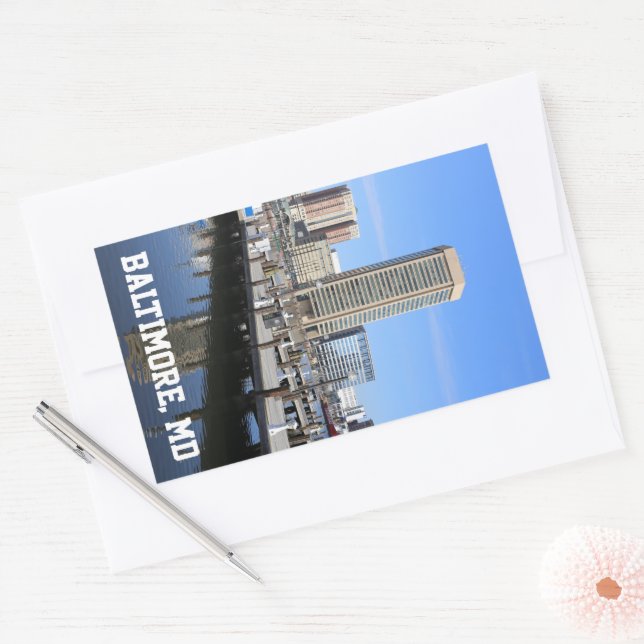 Baltimore's Inner Harbor World Trade Center Photo Rectangular Sticker (Envelope)