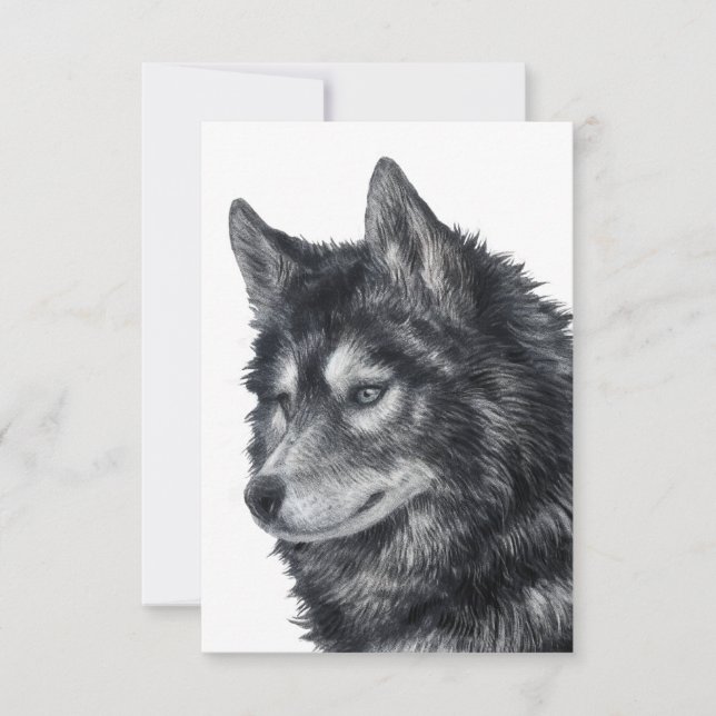 Balto Dog Art Note Card (Front)