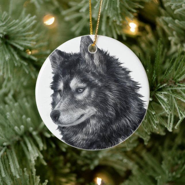 Balto Dog Ceramic Ornament (Tree)