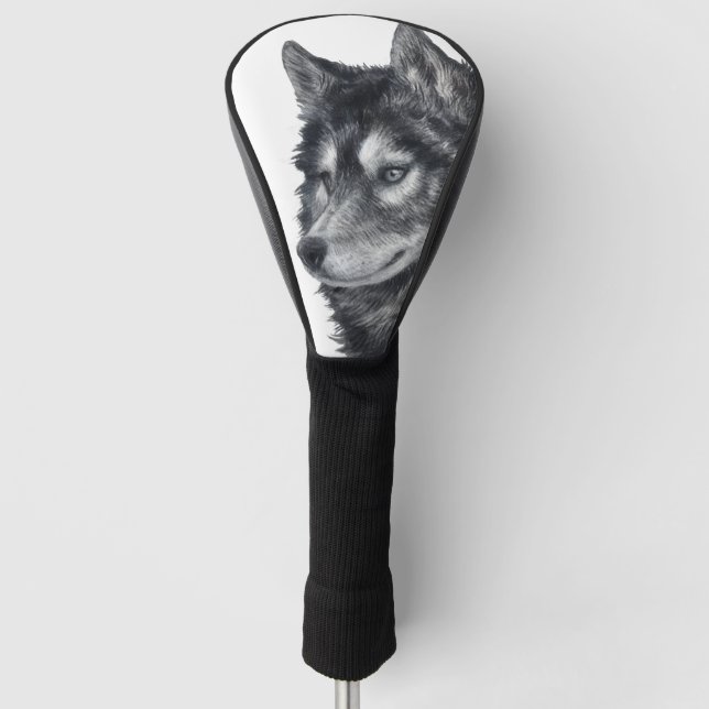 Balto Dog Illustration Golf Head Cover (Front)