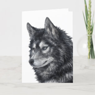 Balto Dog Illustration Holiday Card