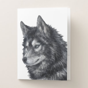 Balto Dog Illustration Pocket Folder