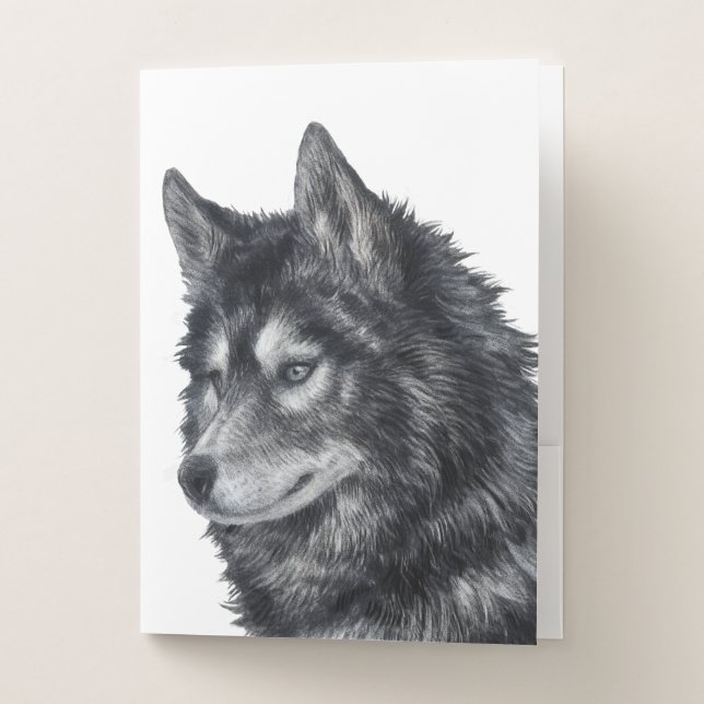 Balto Dog Illustration Pocket Folder (Front)
