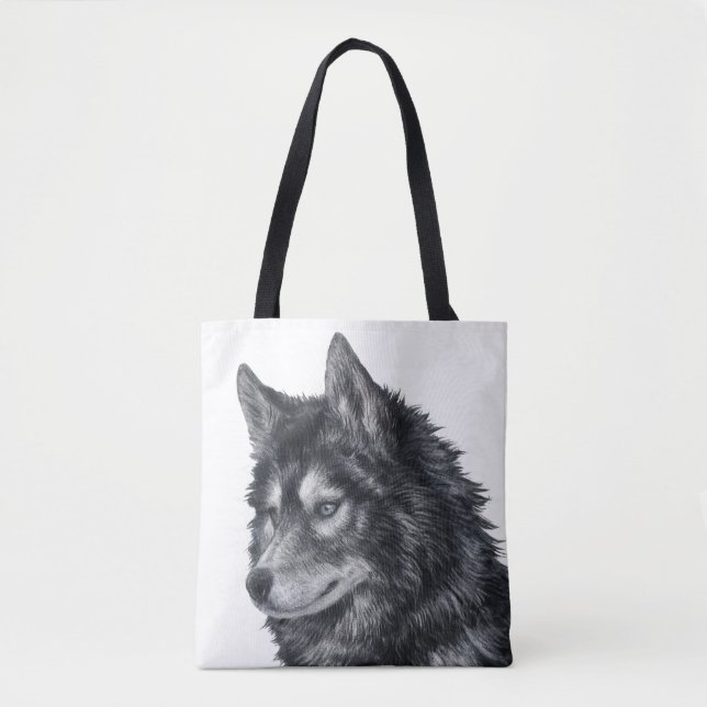 Balto Dog Illustration Tote Bag (Front)