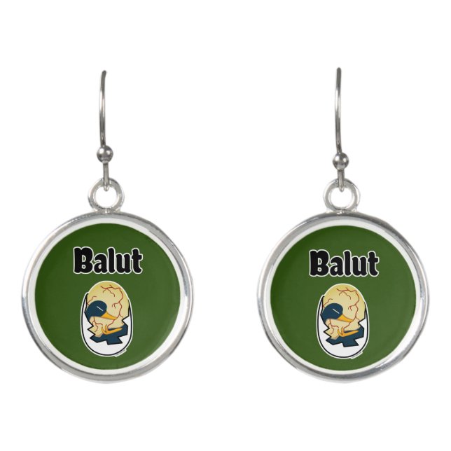 Balut egg duck embryo egg protein Filipino Earrings (Front)