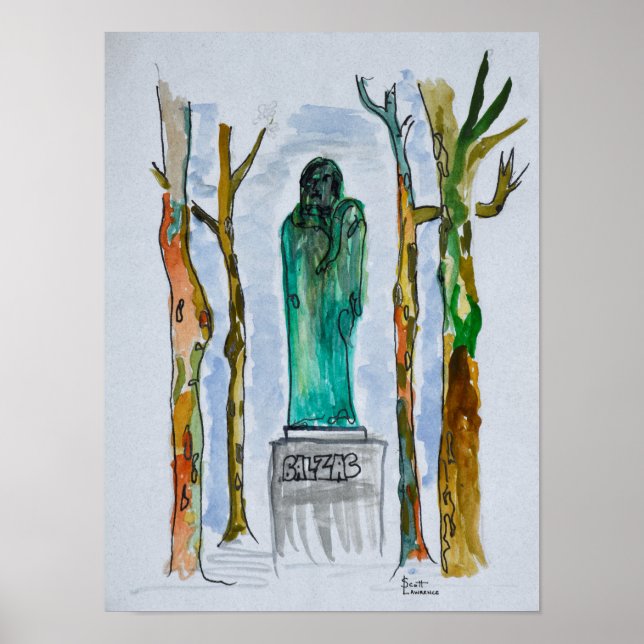 Balzac Statue by Rodin | Paris, France Poster (Front)