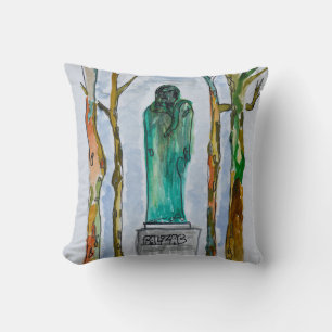 Balzac Statue by Rodin Paris, France Throw Pillow