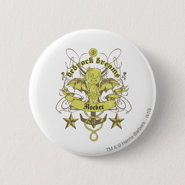 Bam Bam  Bedrock Dreams Pinback Button (Front)
