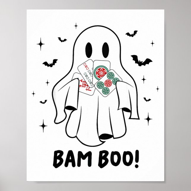 Bam Boo Halloween Ghost Mahjong Funny Costume Game Poster (Front)