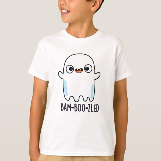 Bam-boo-zled Funny Halloween Confused Ghost Pun  T-Shirt (Front)