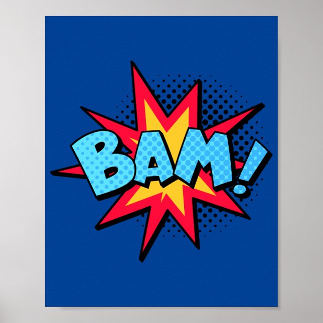Bam! Dynamic Pop Art Comic Burst Poster (Front)