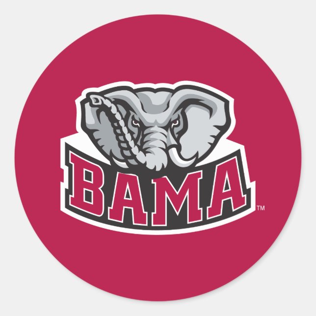 Bama with Big Al Classic Round Sticker (Front)