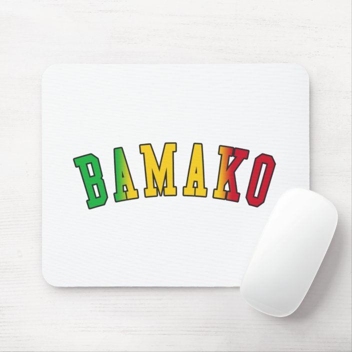 Bamako in Mali National Flag Colors Mouse Pad