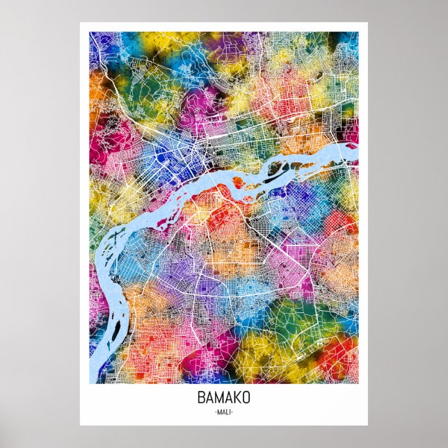 Bamako Mali City Map Poster (Front)