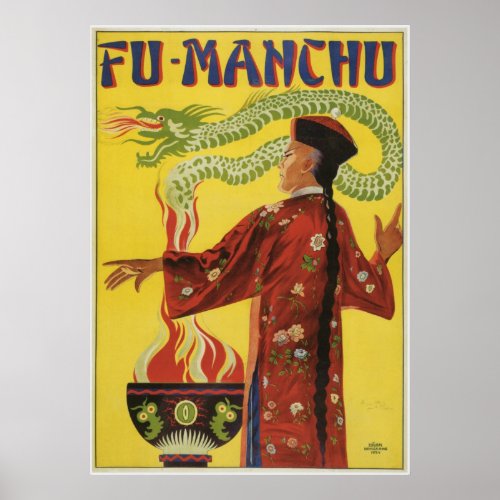 Bamberg  Fu Manchu  Magician  Vintage Magic Act Poster