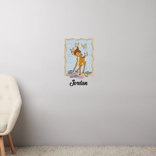 Bambi and Butterflies  Personalize Wall Decal