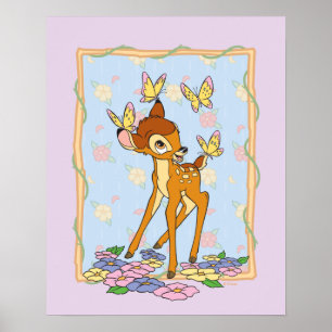 Bambi and Butterflies Poster