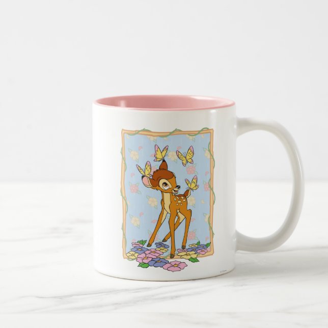 Bambi and Butterflies Two-Tone Coffee Mug (Right)
